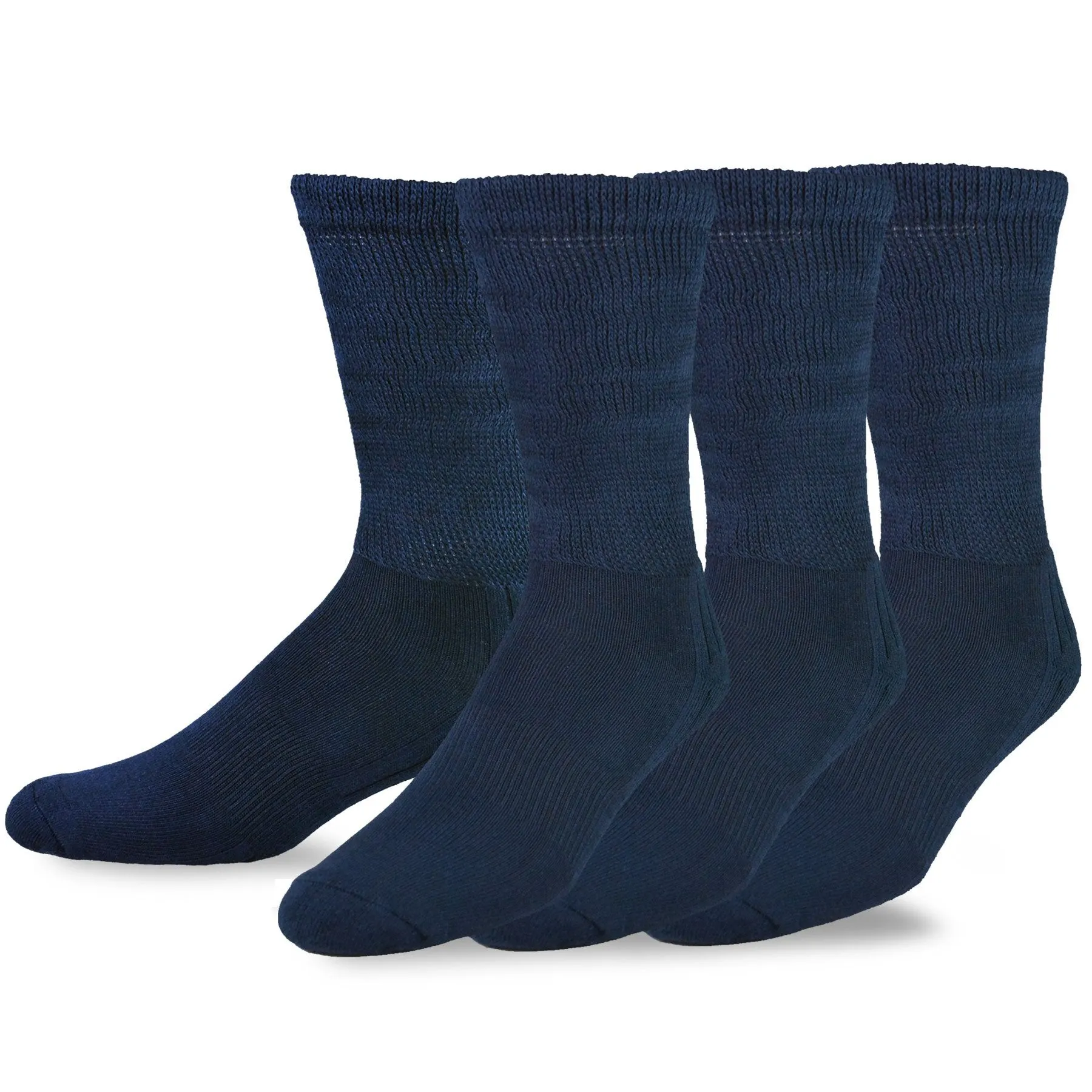 TeeHee Socks Men's Diabetic Bamboo Crew Navy 3-Pack (51012)